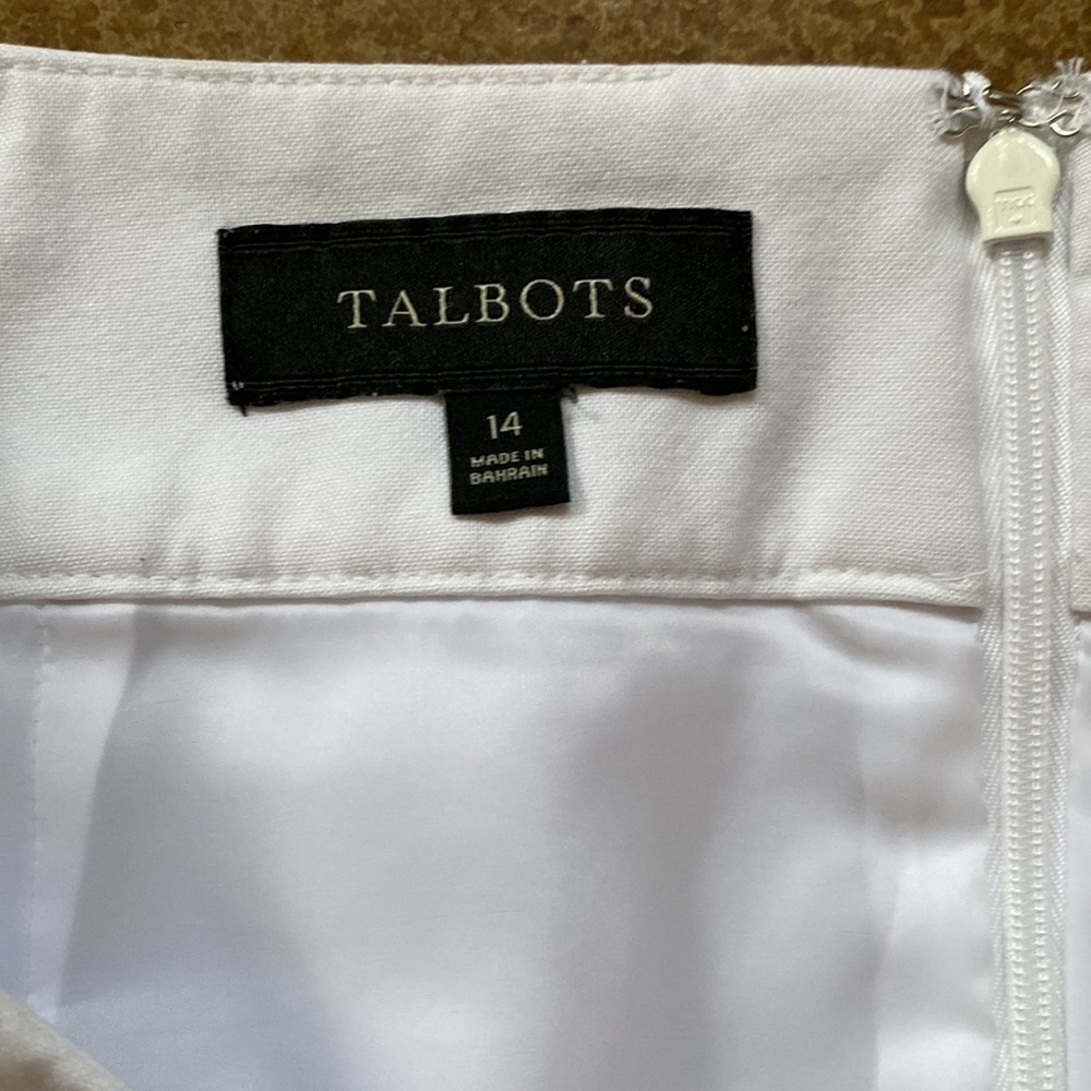 Talbots White Lined Stretch Flat Front Pencil Ski… - image 3